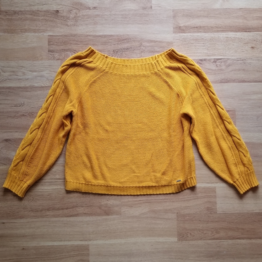 Mustard Off-the-Shoulder Sweater